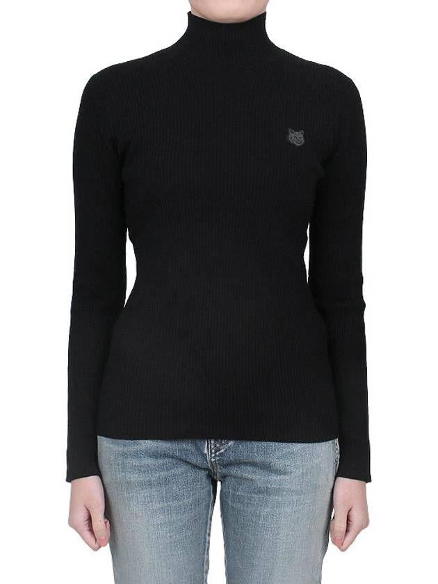 Bold Fox Head Patch Turtleneck Black - MAISON KITSUNE - BALAAN 2