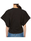 Logo Print Crew Neck Cotton Short Sleeve T-Shirt Black - ALAIA - BALAAN 7