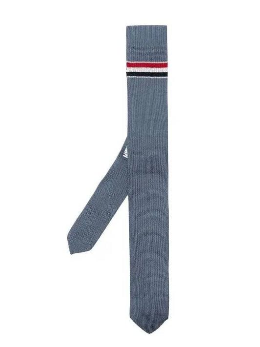 Striped Double Face Silk Jacquard Necktie Dark Blue - THOM BROWNE - BALAAN 2