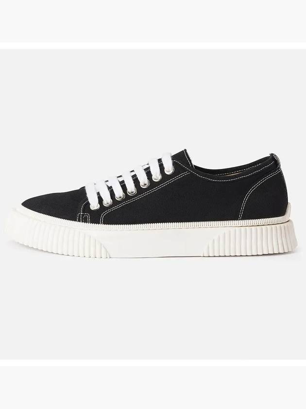 USN401 961 001 Women s Black Canvas Low Top Sneakers - AMI - BALAAN 2