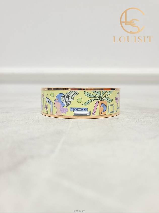 Used luxury goods Lewis It Rose gold enamel printing bangle bracelet - HERMES - BALAAN 2