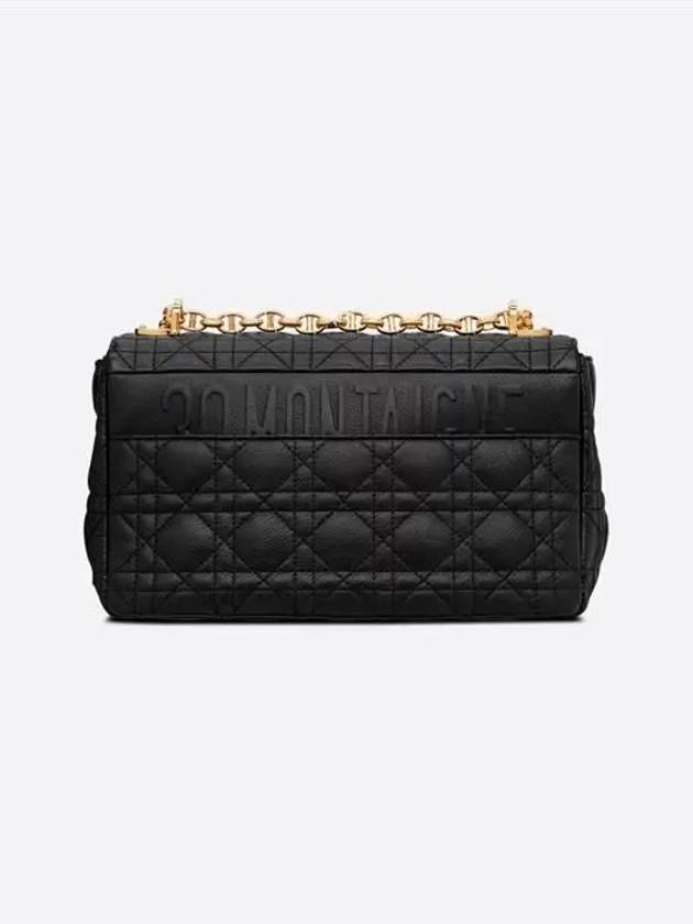 Women's Caro Supple Cannage Calfskin Medium Cross Bag Black - DIOR - BALAAN 4