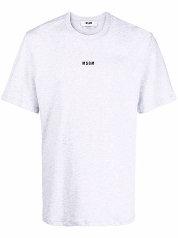 Micro Logo Cotton Short Sleeve T-Shirt Grey - MSGM - BALAAN 1