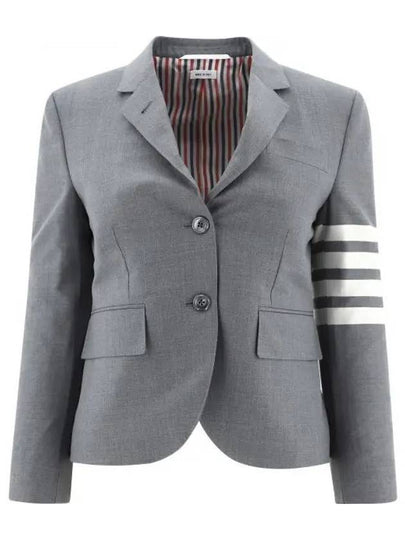 Plain Weave Suiting Classic 4 Bar Jacket Medium Grey - THOM BROWNE - BALAAN 2