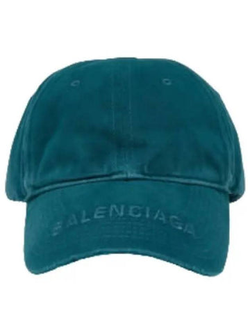 Logo Viser Ball Cap Indigo Hat - BALENCIAGA - BALAAN 1