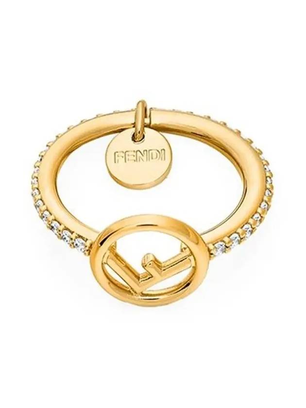 F Logo Crystals Ring Gold - FENDI - BALAAN 4