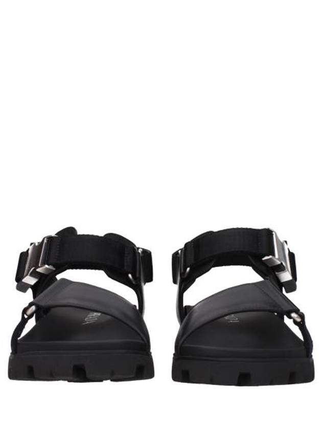 Sporty Leather Re-Nylon Tape Sandals Black - PRADA - BALAAN 4