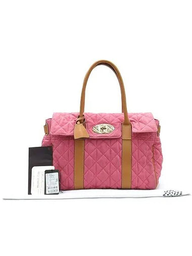 Philip Lim MULBERRY HP8523 242 Bayswater pink denim quilted leather blend gold logo tote bag - 3.1 PHILLIP LIM - BALAAN 1