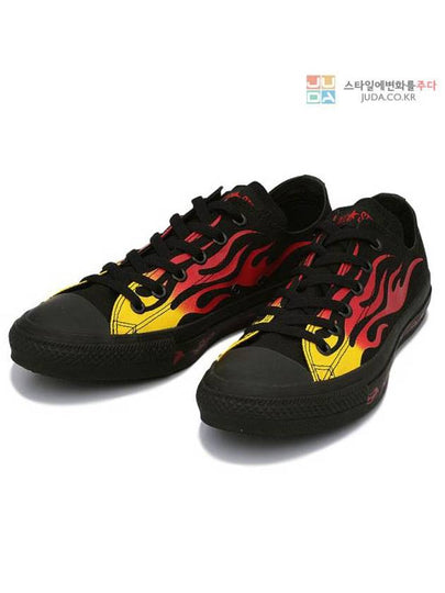 All Star Flame Print Low Top Sneakers Black - CONVERSE - BALAAN 2