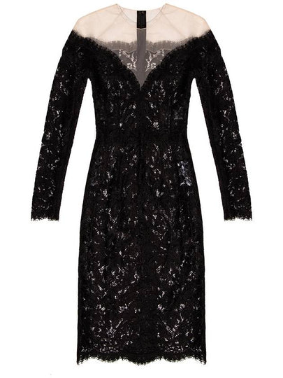 Lace Midi Dress Black - DOLCE&GABBANA - BALAAN 2