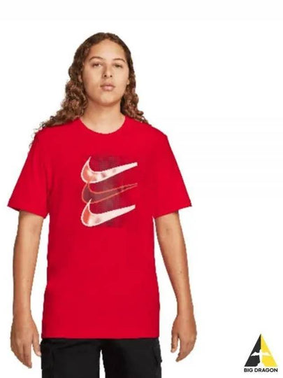 Men's Sportswear Swoosh 12MO Short Sleeve T-Shirt Red - NIKE - BALAAN 2