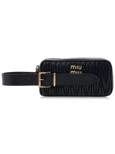 Matelasse Nappa Leather Clutch Bag Black - MIU MIU - BALAAN 2