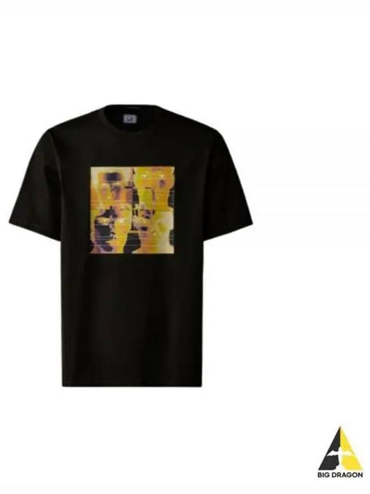 Metropolis Series Mercerized Jersey Graphic Short Sleeve T-Shirt Black - CP COMPANY - BALAAN 2