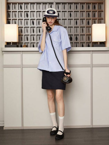 Open Collar Cover Pocket Shirt Sky Blue - KINETO - BALAAN 1