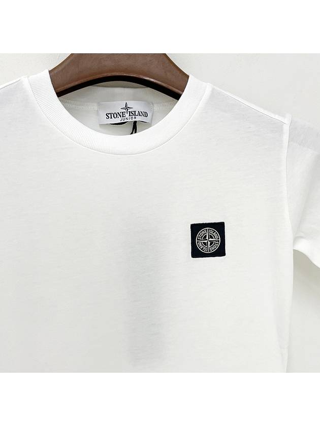 Kids 30/1 Cotton Jersey Short Sleeve T-Shirt White - STONE ISLAND - BALAAN 4