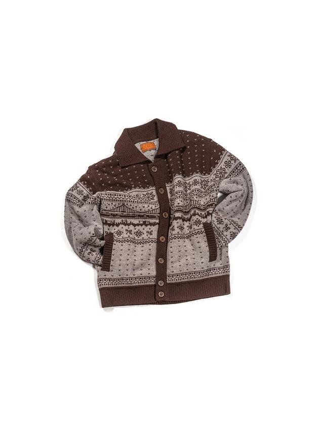 Men's City Wool Collar Knit Cardigan Brown I3WC01BR - IOEDLE - BALAAN 2