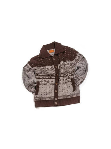 Men's City Wool Collar Knit Cardigan Brown I3WC01BR - IOEDLE - BALAAN 1