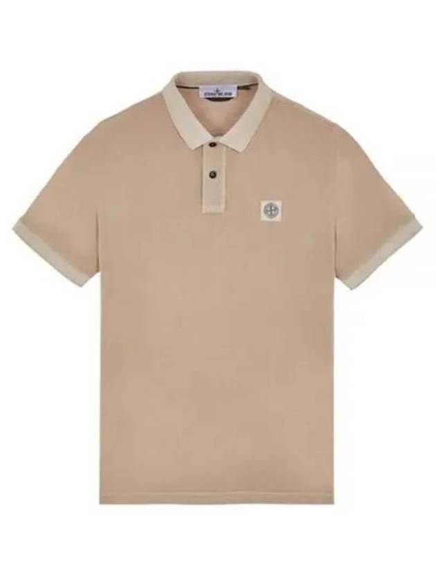 Men's Logo Patch Short Sleeve Polo Shirt Dove Grey - STONE ISLAND - BALAAN 2