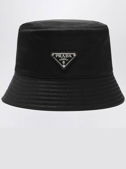 Re-Nylon Triangle Logo Bucket Hat Black - PRADA - BALAAN 2