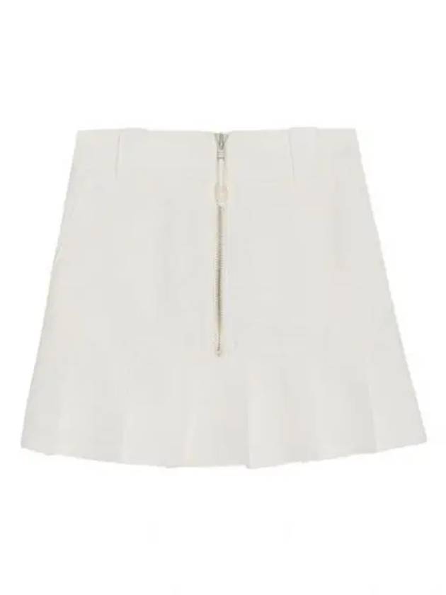 Slub Linen Mini A-Line Skirt Egret - GANNI - BALAAN 2