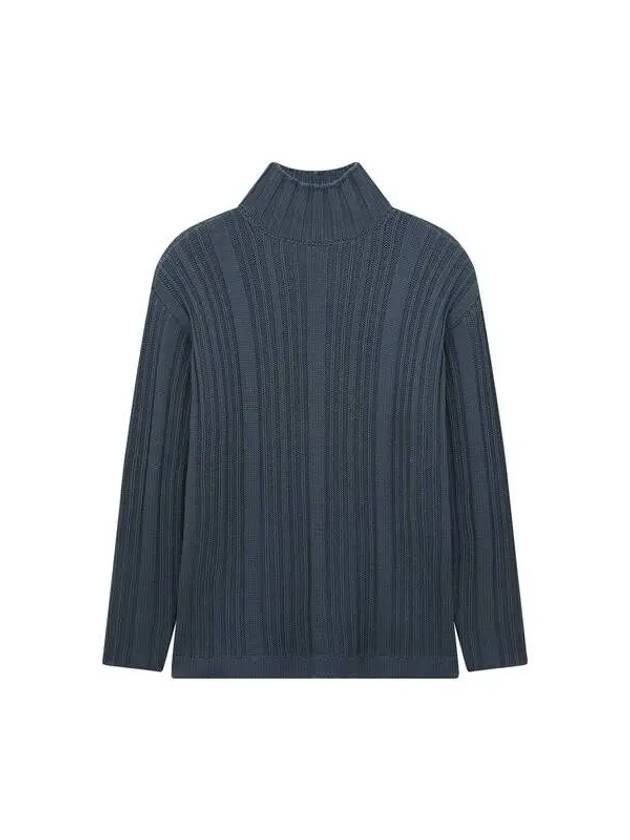 Men s Soft Wool Ribbed Turtleneck Knit Dark Navy - GIORGIO ARMANI - BALAAN 1