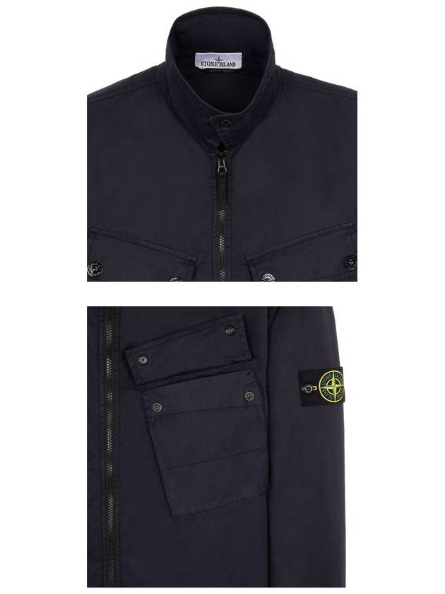 Men's Wappen Patch Two-Pocket Overshirt Zip-Up Jacket Navy - STONE ISLAND - BALAAN 6