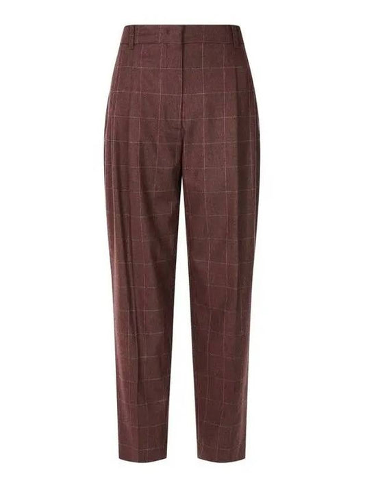 Special Week 10 Double Coupon 9 8 PS Women s Easy Check Pattern Pants Brown 270088 - PAUL SMITH - BALAAN 1