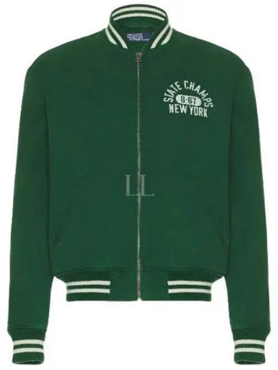 Varsity Bomber Jacket Green - POLO RALPH LAUREN - BALAAN 2