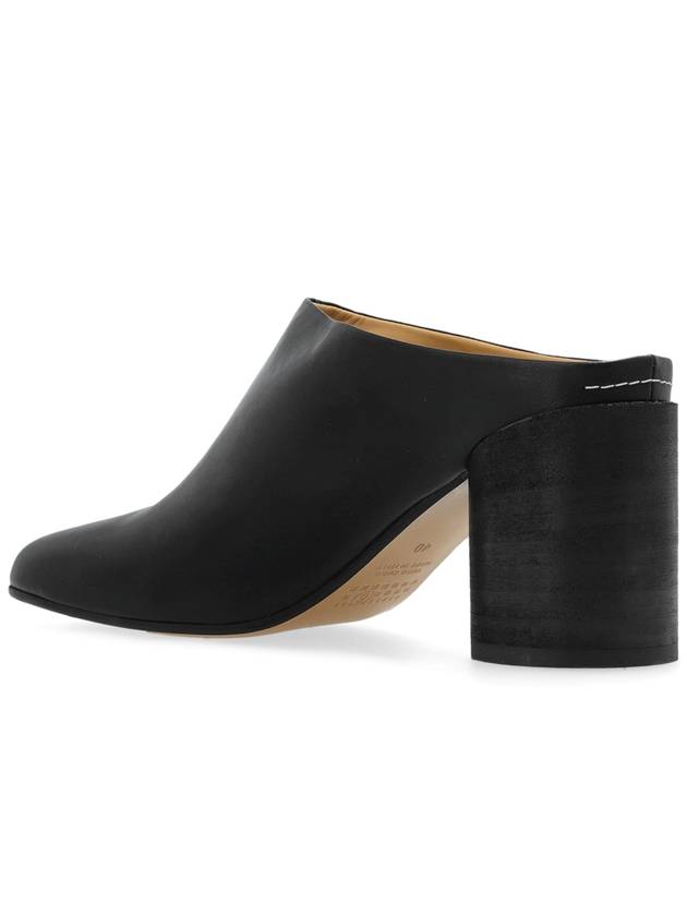 MM6 Maison Margiela Leather Heeled Mules, Women's, Black - MAISON MARGIELA - BALAAN 5