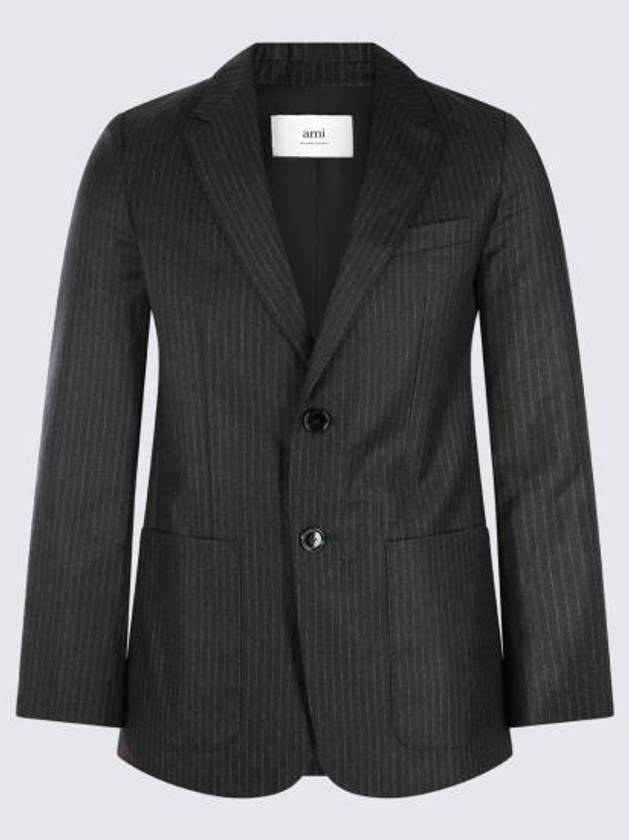 Striped Blazer Jacket Black - AMI - BALAAN 3