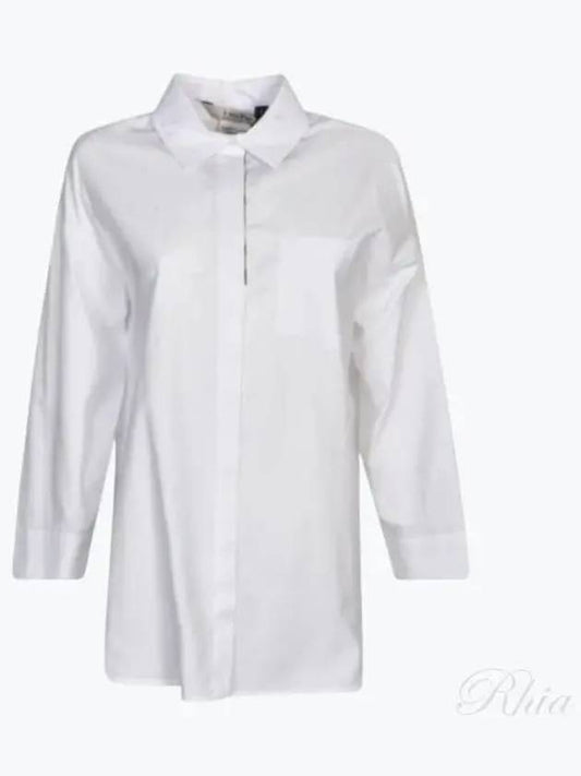 Women's Sylvie Cotton Oxford Shirt White - S MAX MARA - BALAAN 2