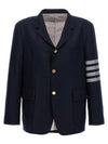 4 Bar Stripe Single Breasted Wool Jacket Navy - THOM BROWNE - BALAAN 2