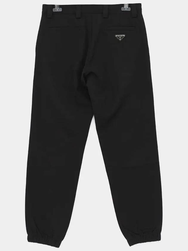 Triangle Logo Wool Straight Pants Black - PRADA - BALAAN 4