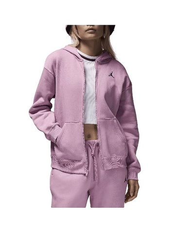 Jordan Brooklyn Fleece Full Zip Hoodie W Orchid Black FV7168 522 - NIKE - BALAAN 1