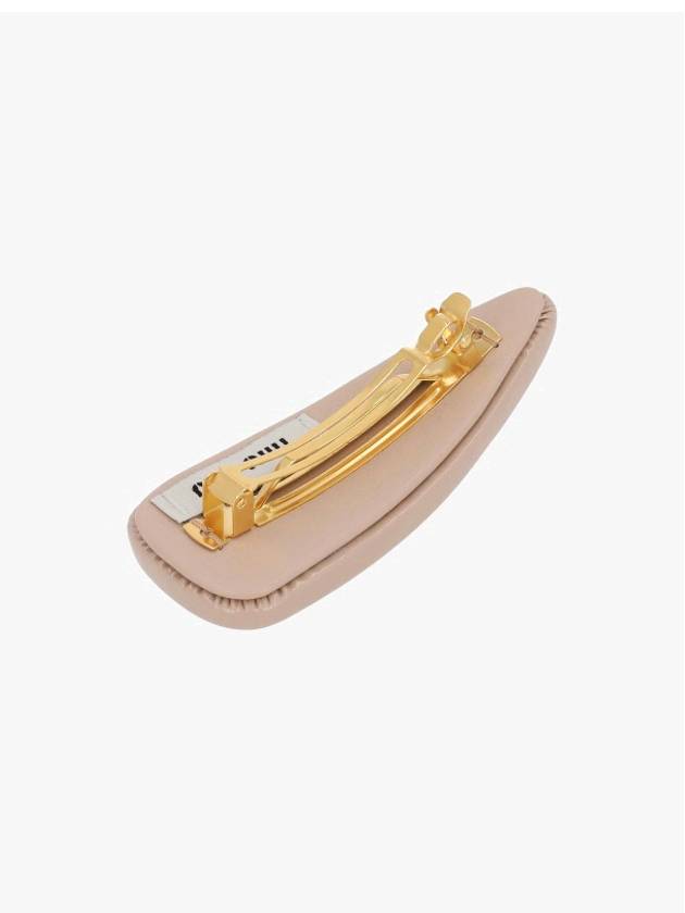 Logo Patent Leather Hair Clip Alabaster Pink - MIU MIU - BALAAN 4