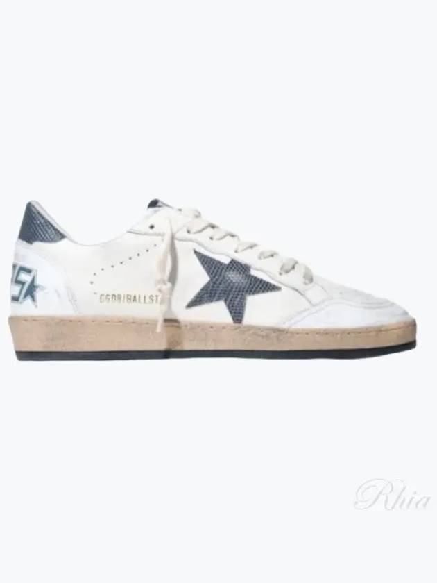 Ballstar Dusty Blue Tab Low Top Sneakers White - GOLDEN GOOSE - BALAAN 2