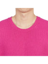 Crew Neck Lambswool Knit Top Pink - DRUMOHR - BALAAN 7