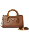 Diana Bamboo Handle Small Leather Shoulder Bag Brown - GUCCI - BALAAN 3