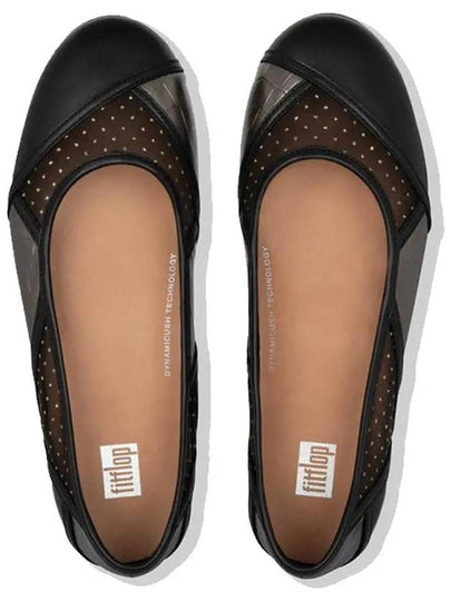 Allegro Art Deco Ballerina Black Mix Patchwork Women's Flat Shoes - FITFLOP - BALAAN 2