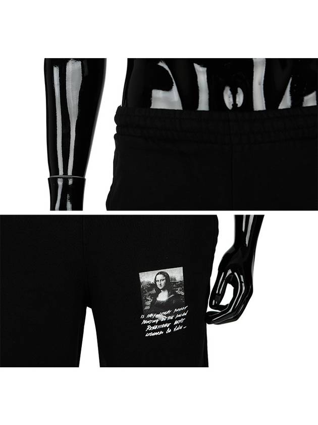 Mona Lisa Sweat Bermuda Shorts Black - OFF WHITE - BALAAN.