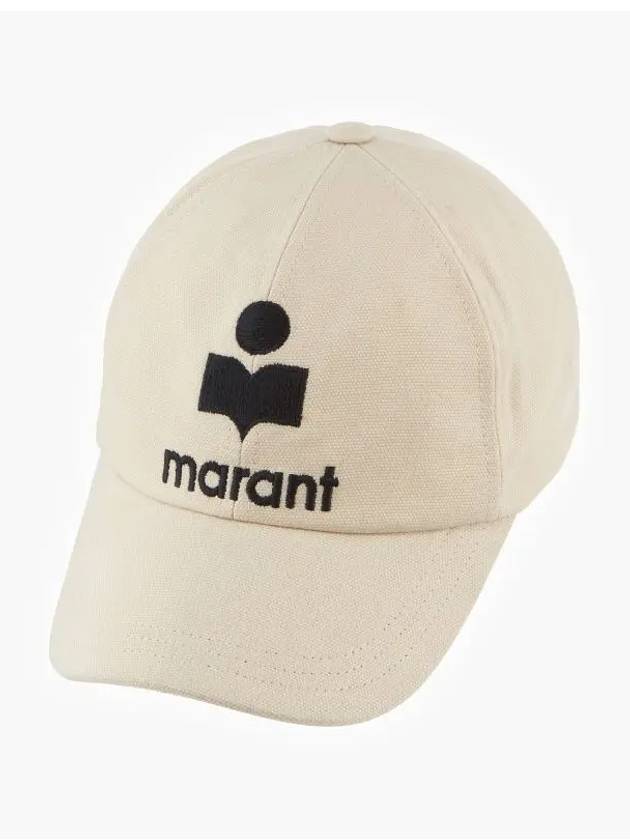 Tyron Logo Cotton Ball Cap Ecru - ISABEL MARANT - BALAAN 4