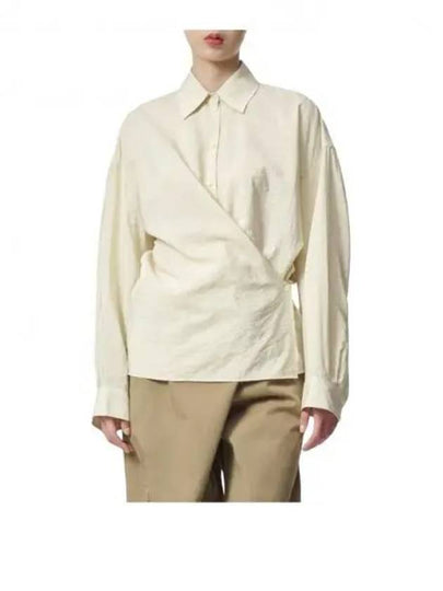 Dry Silk Straight Collar Twist Shirt Ecru - LEMAIRE - BALAAN 2