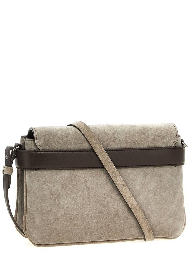 Brunello Cucinelli Grey Leather Crossbody Bag - BRUNELLO CUCINELLI - BALAAN 2