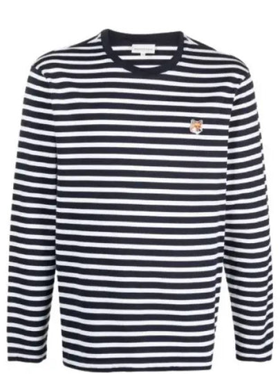 Fox Head Patch Regular Marin Long Sleeve T Shirt Navy Stripes - MAISON KITSUNE - BALAAN 2