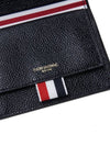 Men's Three Stripes Tab Pebble Grain Half Wallet Black - THOM BROWNE - BALAAN 6