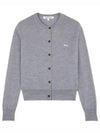 Baby Fox Patch Regular Cardigan Grey Melange - MAISON KITSUNE - BALAAN 2