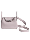 Lindy Mini Bag 19 Clemence Palladium Hardware Mauve Washable W Engraved H079086CK09 - HERMES - BALAAN 1