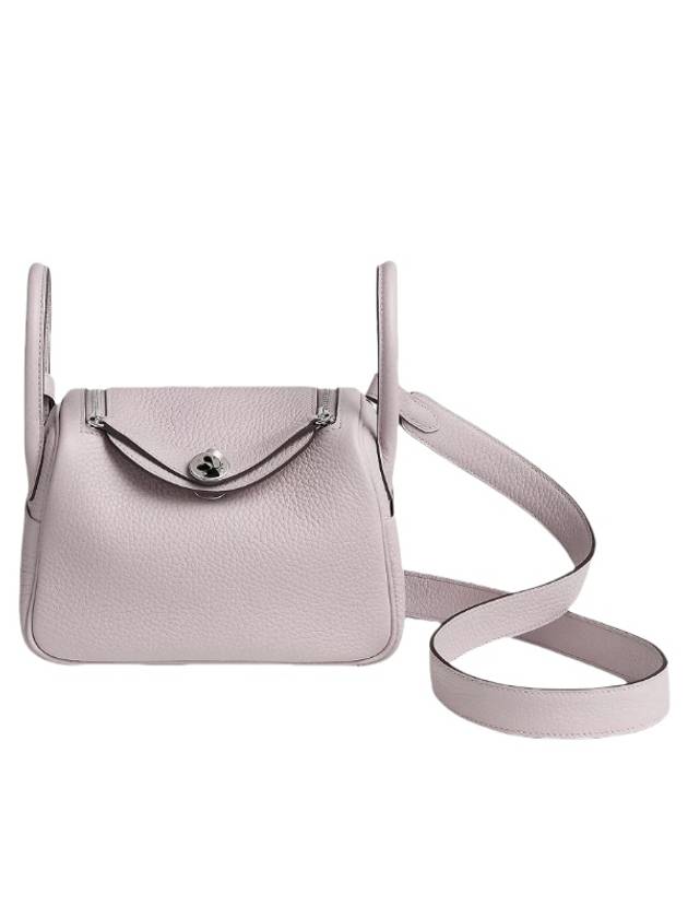 Lindy Mini Bag 19 Clemence Palladium Hardware Mauve Washable W Engraved H079086CK09 - HERMES - BALAAN 1