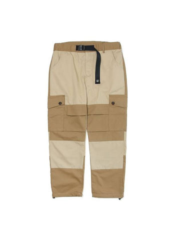 2 Tone Utility Cargo Wide Pants Beige - OGARP - BALAAN 1