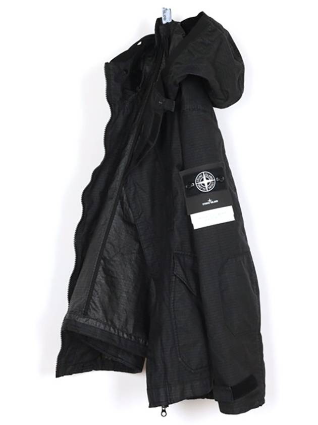 Wappen Patch Reflective Weave Ripstop TC Hooded Jacket Black - STONE ISLAND - BALAAN 9